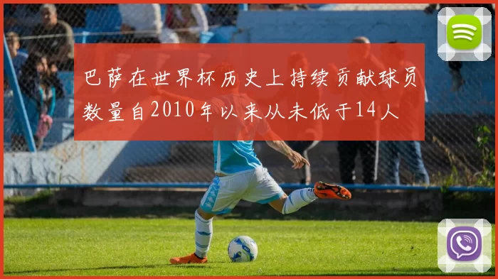巴萨在世界杯历史上持续贡献球员数量自2010年以来从未低于14人